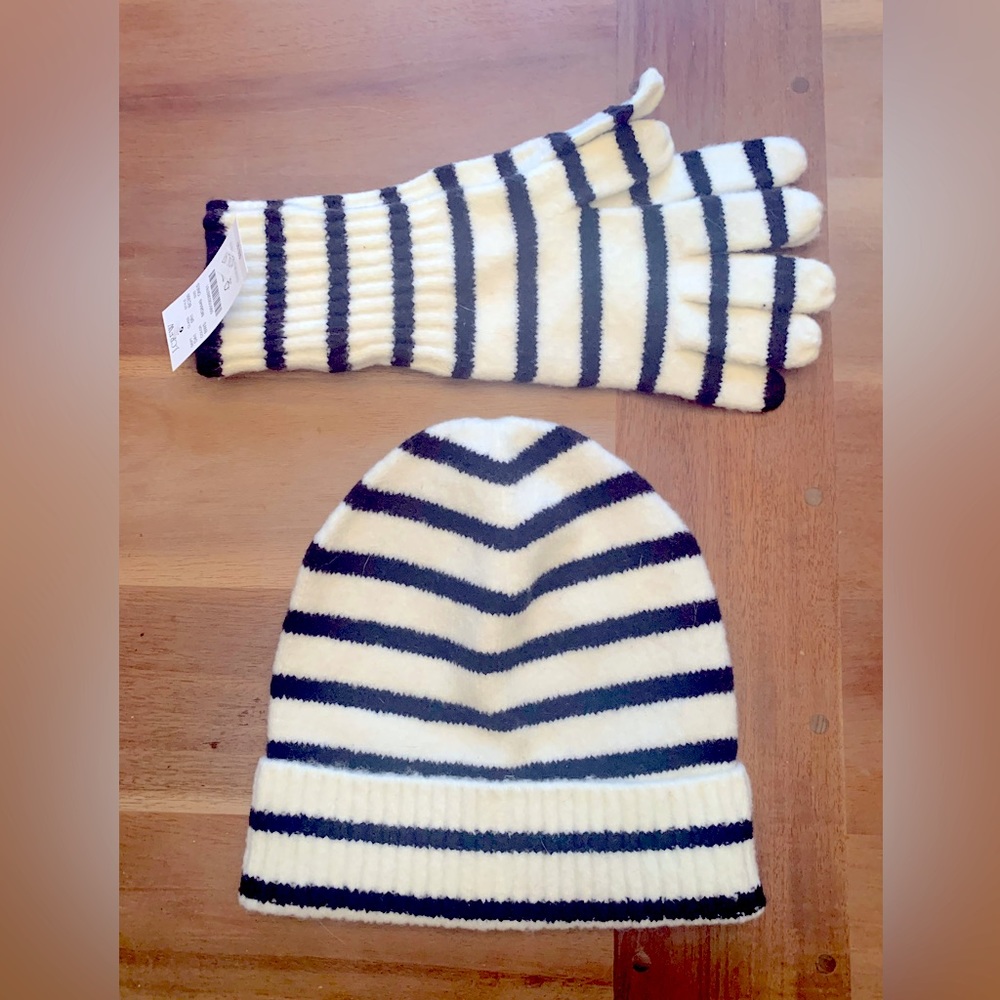 J Crew matching set, beanie and hat, brand new w tags-perfect gift!